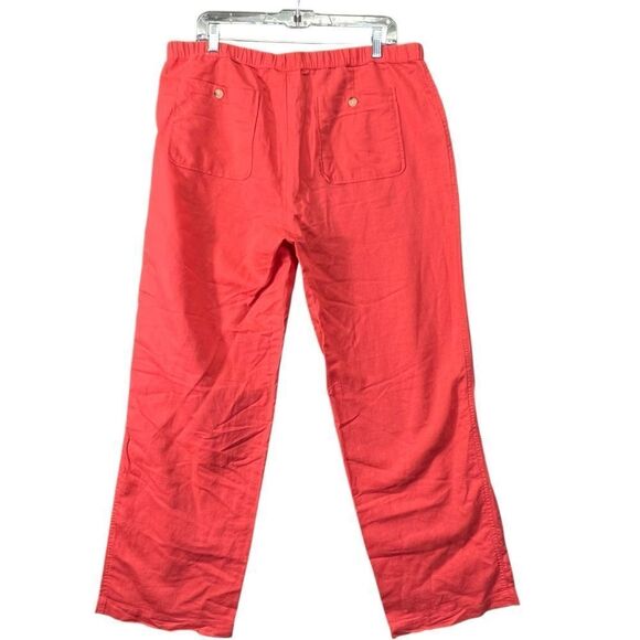 Liz Claiborne linen blend coral pants L - Picture 9 of 16